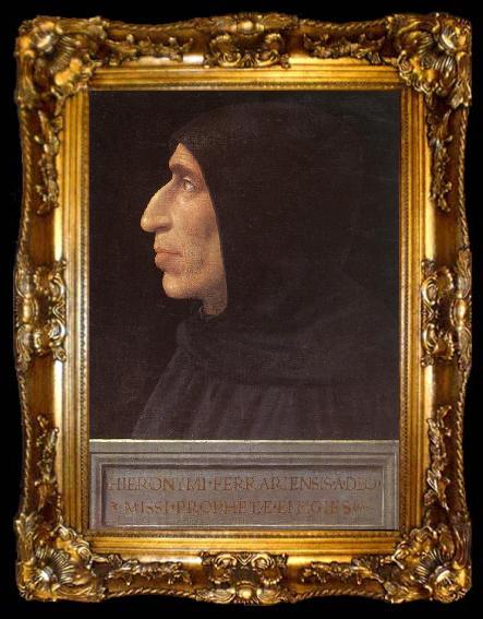 framed  BARTOLOMEO, Fra Portrait of Girolamo Savonarola, ta009-2